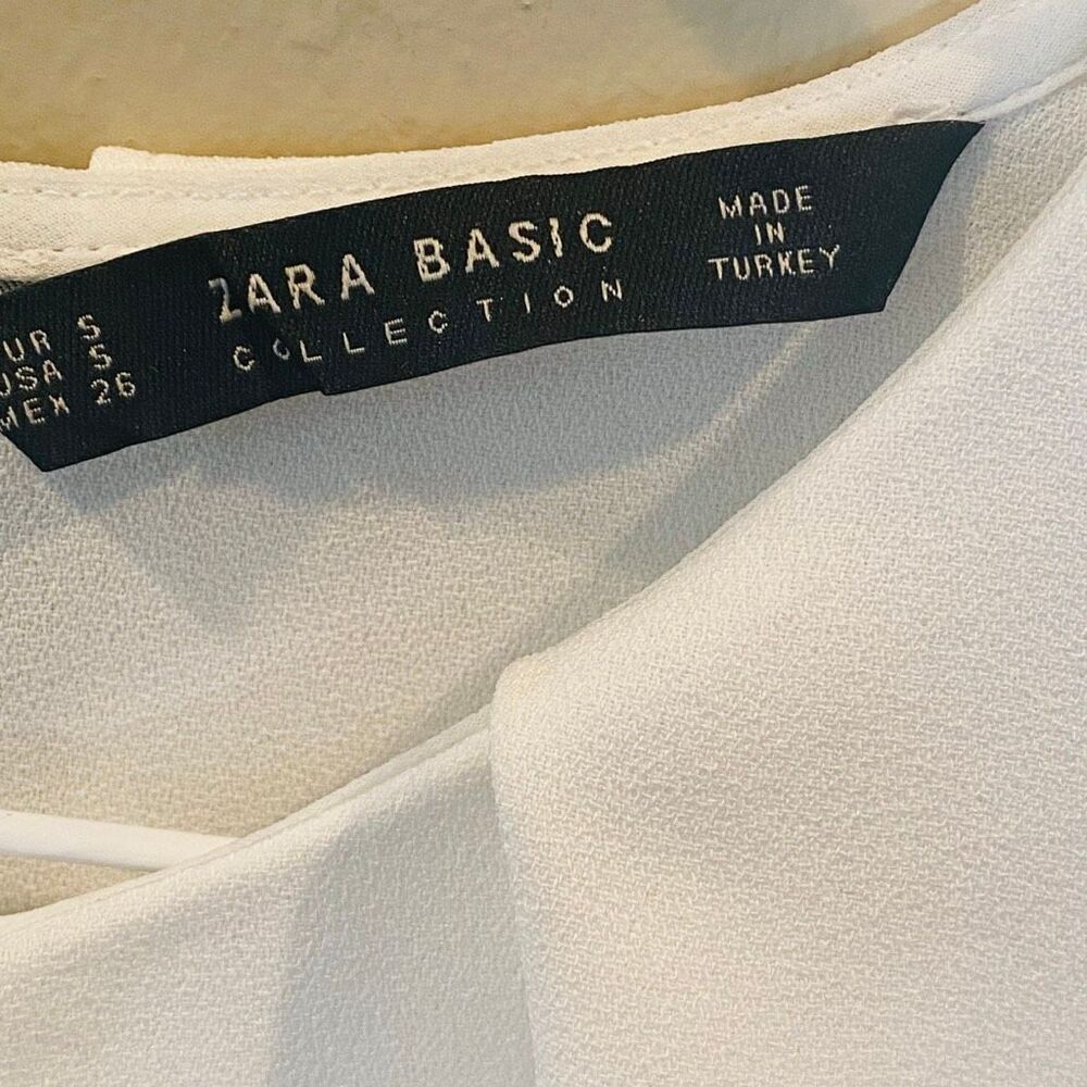 Zara Basic Collection Keyhole Back Ruffle Chiffon… - image 5